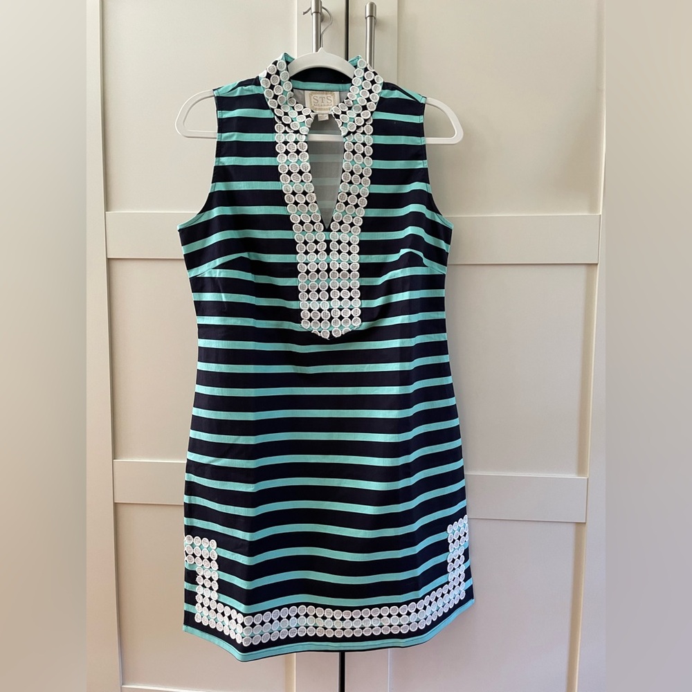 Sail to Sable Blue and Mint Striped Dress